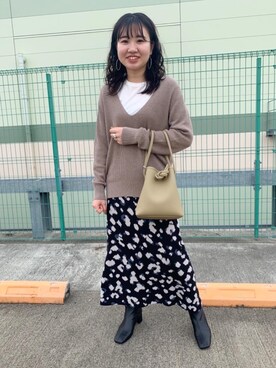 福村綾さん(レディース・160cm)の秋コーディネート