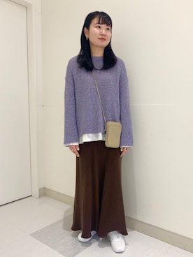 「PHILIPPE AUDIBERT（フィリップ オーディベール）の＜PHILIPPE AUDIBERT（フィリップオーディベール）＞メダルネックレス ∴（ネックレス）」を使った、福村綾さん（レディース・160cm）の冬コーディネート