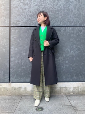 「Tシャツ/カットソー」｜「アイテム（その他アウター）」を使った、福村綾さん（レディース・160cm）の冬コーディネート