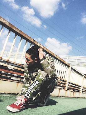 「PUNK DRUNKERS（パンクドランカーズ）のアイテム（ジャケット/アウター）」を使った、mot♂さん（メンズ・173cm）の冬コーディネート