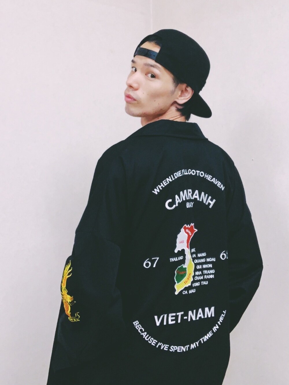 ジャケット ブルゾン オーバーサイズ刺繍ベトナムジャケット-
