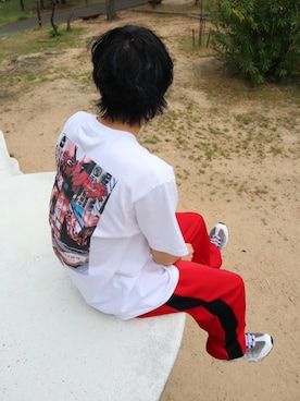 「LONELY/論理（ロンリー）のアイテム（トップス）」を使った、mot♂さん（メンズ・173cm）の夏コーディネート