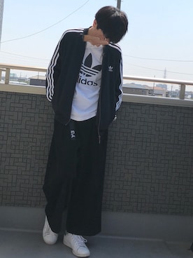 「アイテム（ジャージ）」を使った、Lynhさん（メンズ・179cm・10代）の春コーディネート