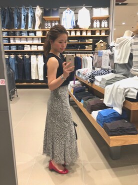 「DHOLIC（ディーホリック）のアイテム（バレエシューズ）」を使った、chiさん（レディース・157cm）の夏コーディネート