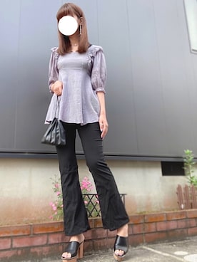 「one after another NICE CLAUP（ワンアフターアナザーナイスクラップ）のアイテム（チュニック）」を使った、🍓さん（レディース・170cm）の夏コーディネート