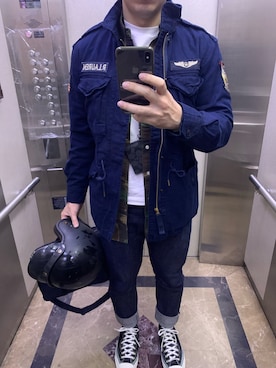 「Polo Ralph Lauren」｜「アイテム（ミリタリージャケット）」を使った、ian3chenさん（メンズ・175cm）の秋コーディネート
