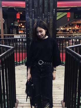 「holiday」｜「アイテム（アナログ腕時計）」を使った、MINK LAMMMMさん（レディース・155cm）の夏コーディネート