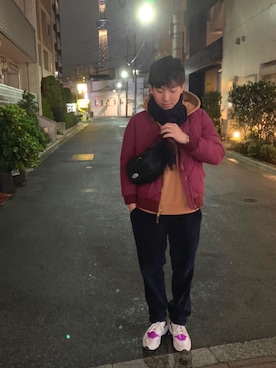 「Eddie Bauer（エディーバウアー）のアイテム（ダウンジャケット/コート）」を使った、わっかんびーさん（メンズ・173cm）の冬コーディネート