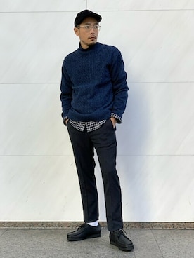 「417 EDIFICE（フォーワンセブンエディフィス）のアイテム（帽子）」を使った、フジタさん（メンズ・169cm）の秋コーディネート