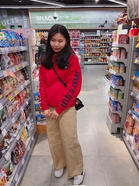 「MONKI（モンキ）のアイテム（ピアス（両耳用））」を使った、chingyeeさん（レディース・163cm）の冬コーディネート
