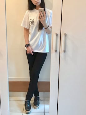 「G-SHOCK（ジーショック）のアイテム（アナログ腕時計、ブラック系）」を使った、Yuuさん（レディース・164cm）の秋コーディネート