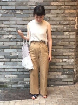 「アイテム（バングル/リストバンド）」を使った、asaccoさん（レディース・155cm・20代）の夏コーディネート