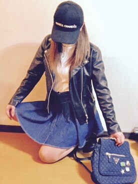 「ストリート女子」｜「アイテム（スカート）」を使った、みほさん（レディース・160cm）の春コーディネート