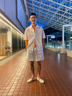 「nano・universe」｜「アイテム（スリッポン）」を使った、nano・universe ルミネ横浜 Mensさん（メンズ・176cm）の夏コーディネート