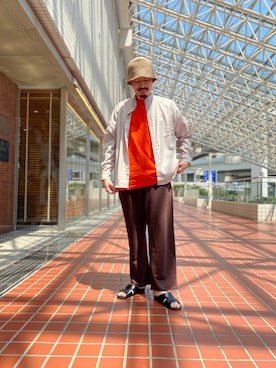 「アイテム（トップス、ベージュ系）」を使った、nano・universe ルミネ横浜 Mensさん（メンズ・170cm）の夏コーディネート