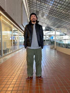 「NANO universe（ナノユニバース）のアイテム（スウェット）」を使った、nano・universe ルミネ横浜 Mensさん（メンズ・170cm）の冬コーディネート