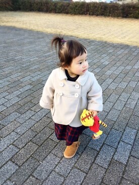 「LAGOM（LAGOM）のアイテム（ジャケット/アウター）」を使った、hayu＊さん（キッズ・70cm）の冬コーディネート