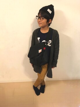 「ADPOSION（アドポーション）のアイテム（帽子）」を使った、hayu＊さん（キッズ・125cm）の秋コーディネート