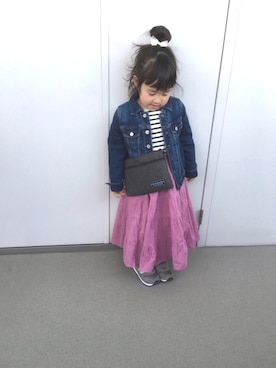「アイテム（スカート）」を使った、hayu＊さん（キッズ・90cm）の春コーディネート