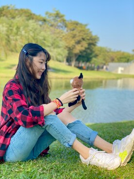 「POLO RALPH LAUREN（ポロ ラルフ ローレン）のアイテム（その他アウター）」を使った、Carissaさん（レディース・165cm）の冬コーディネート