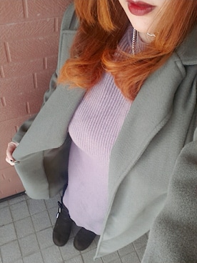 「kutir（クティール）のアイテム（チェスターコート）」を使った、kyanさん（レディース・159cm）の冬コーディネート