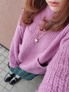 「AIVER（アイバー）のアイテム（ライダースジャケット）」を使った、kyanさん（レディース・159cm）の冬コーディネート