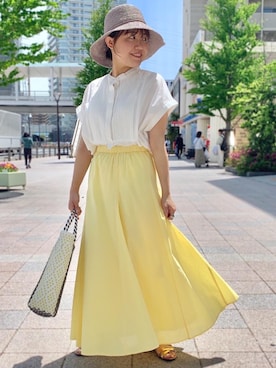 「アイテム（サンダル、ゴールド系）」を使った、hiromi_yさん（レディース・153cm）の春コーディネート