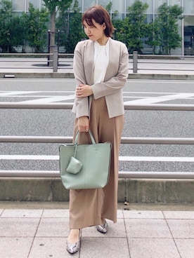「ビジネス」｜「アイテム（その他アウター）」を使った、hiromi_yさん（レディース・153cm）の夏コーディネート