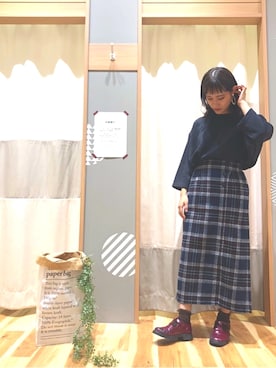「Samansa Mos2 blue（サマンサモスモスブルー）のアイテム（アクセサリー）」を使った、あやなさん（レディース・157cm）の秋コーディネート