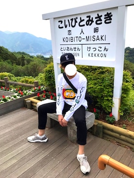 「静岡」｜「アイテム（キャップ）」を使った、オ餅屋さん（メンズ・174cm）の春コーディネート