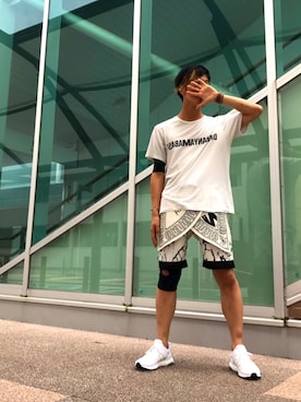 「wilson（ウィルソン）のアイテム」を使った、オ餅屋さん（メンズ・174cm）の夏コーディネート