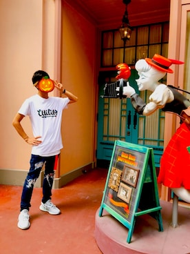 「ハロウィン」｜「アイテム（腕時計）」を使った、オ餅屋さん（メンズ・174cm）の秋コーディネート