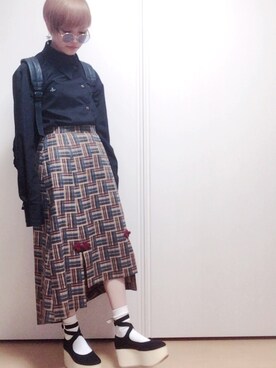 「BellyButton（ベリーボタン）のアイテム」を使った、かんさん（レディース・155cm）の秋コーディネート