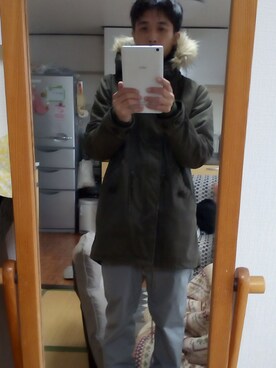 「Right-on（ライトオン）のアイテム（モッズコート）」を使った、タカシさん（メンズ・167cm）の冬コーディネート