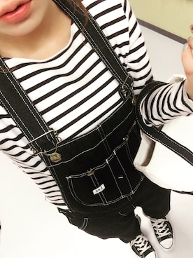 「ステッチ」｜「アイテム（オールインワン・サロペット）」を使った、miniminiaiaiさん（レディース・150cm）の春コーディネート