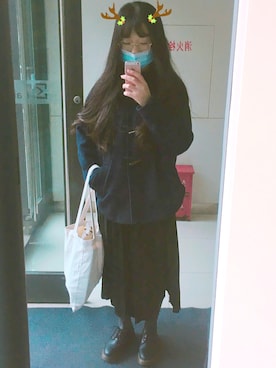 「H&M（エイチ・アンド・エム）のアイテム（ダッフルコート）」を使った、MeiMさん（レディース・161cm）の冬コーディネート