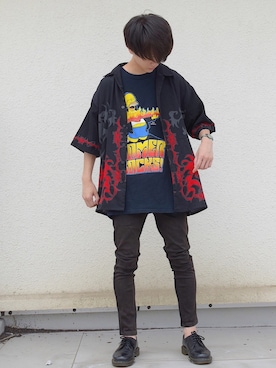 「古着好きな人と繋がりたい」｜「アイテム（モカシン/デッキシューズ）」を使った、おやすみくん💤さん（メンズ・170cm）の夏コーディネート