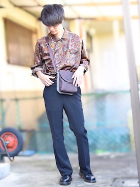 「HARE」｜「アイテム（モカシン/デッキシューズ）」を使った、おやすみくん💤さん（メンズ・170cm）の秋コーディネート