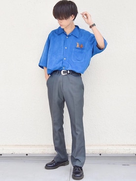 「HARE」｜「アイテム（モカシン/デッキシューズ）」を使った、おやすみくん💤さん（メンズ・170cm）の夏コーディネート