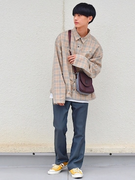 「DAKS（ダックス）のアイテム（バッグ）」を使った、おやすみくん💤さん（メンズ・170cm）の秋コーディネート