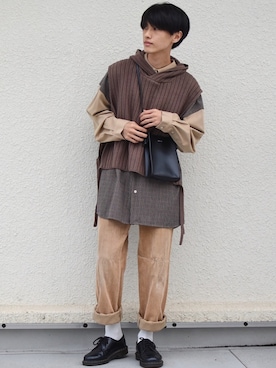 「秋のマイ旬スタイル」｜「アイテム（モカシン/デッキシューズ）」を使った、おやすみくん💤さん（メンズ・170cm）の秋コーディネート