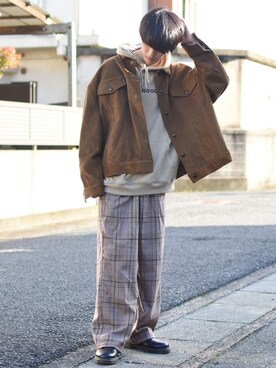 「秋のマイ旬スタイル」｜「アイテム（モカシン/デッキシューズ）」を使った、おやすみくん💤さん（メンズ・170cm）の秋コーディネート