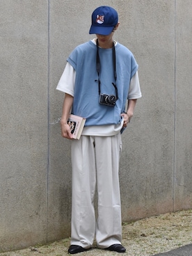 「ZIP FIVE（ジップファイブ）のアイテム（ベスト）」を使った、おやすみくん💤さん（メンズ・170cm）の春コーディネート