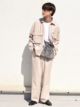 「セットアップ風」｜「アイテム（セットアップ）」を使った、おやすみくん💤さん（メンズ・170cm）の春コーディネート