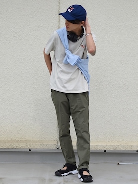 「Maison Kitsune（メゾンキツネ）のアイテム」を使った、おやすみくん💤さん（メンズ・170cm）の春コーディネート
