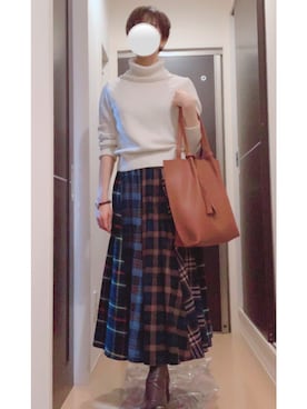 「M-PREMIER（エムプルミエ）のアイテム」を使った、jino07さん（レディース・158cm）の秋コーディネート