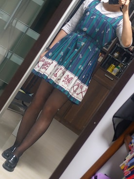 「アイテム（ジャンパースカート）」を使った、ranyukiさん（レディース・163cm）の夏コーディネート