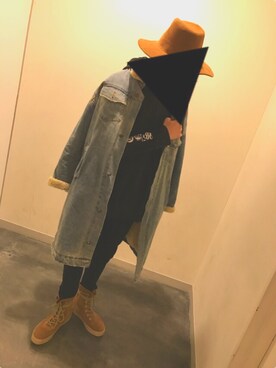 「temptation（テンプテーション）のアイテム（帽子）」を使った、スイスイさん（メンズ・178cm）の冬コーディネート