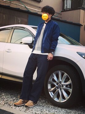「ZARA（ザラ）のアイテム（スタジャン）」を使った、kaekioさん（メンズ・180cm）の冬コーディネート