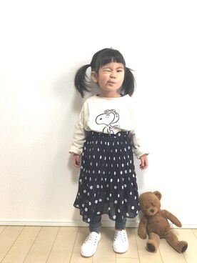 「アイテム（スカート）」を使った、soufuuさん（キッズ・80cm）の春コーディネート